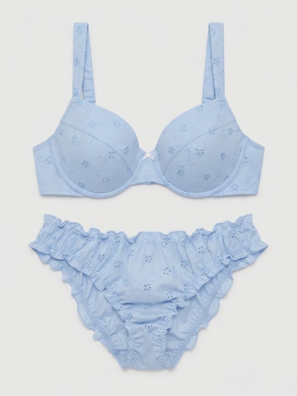 New! PINK Victoria's Secret Blue Quartz Eyelet Bikini SET XL 34639